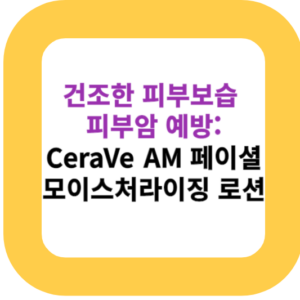 건조한 피부보습 피부암 예방: CeraVe AM 페이셜 모이스처라이징 로션