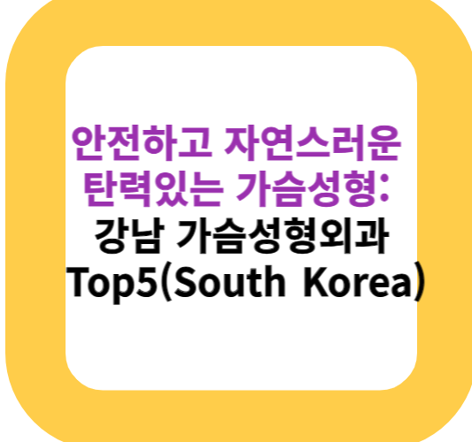 안전하고 자연스러운 탄력있는 가슴성형: 강남 가슴성형외과 Top5(South Korea)
