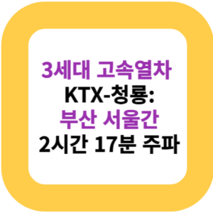 3세대 고속열차 KTX-청룡: 부산 서울간 2시간 17분 주파