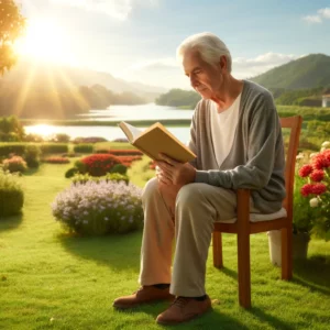 책을 읽고 있는 노인